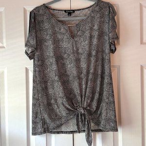 Tie-Front Short-Sleeve Blouse
